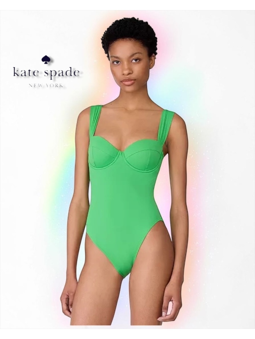 Kate Spade Sweetheart Underwire Cutout One-Piece Swimsuit Medium